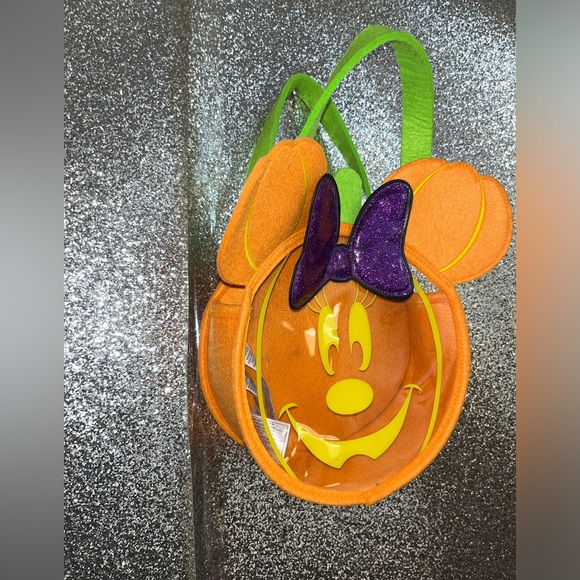 Disney Store Minnie Mouse Trick Or Treat Bag Halloween Clear Orange - Picture 3 of 8